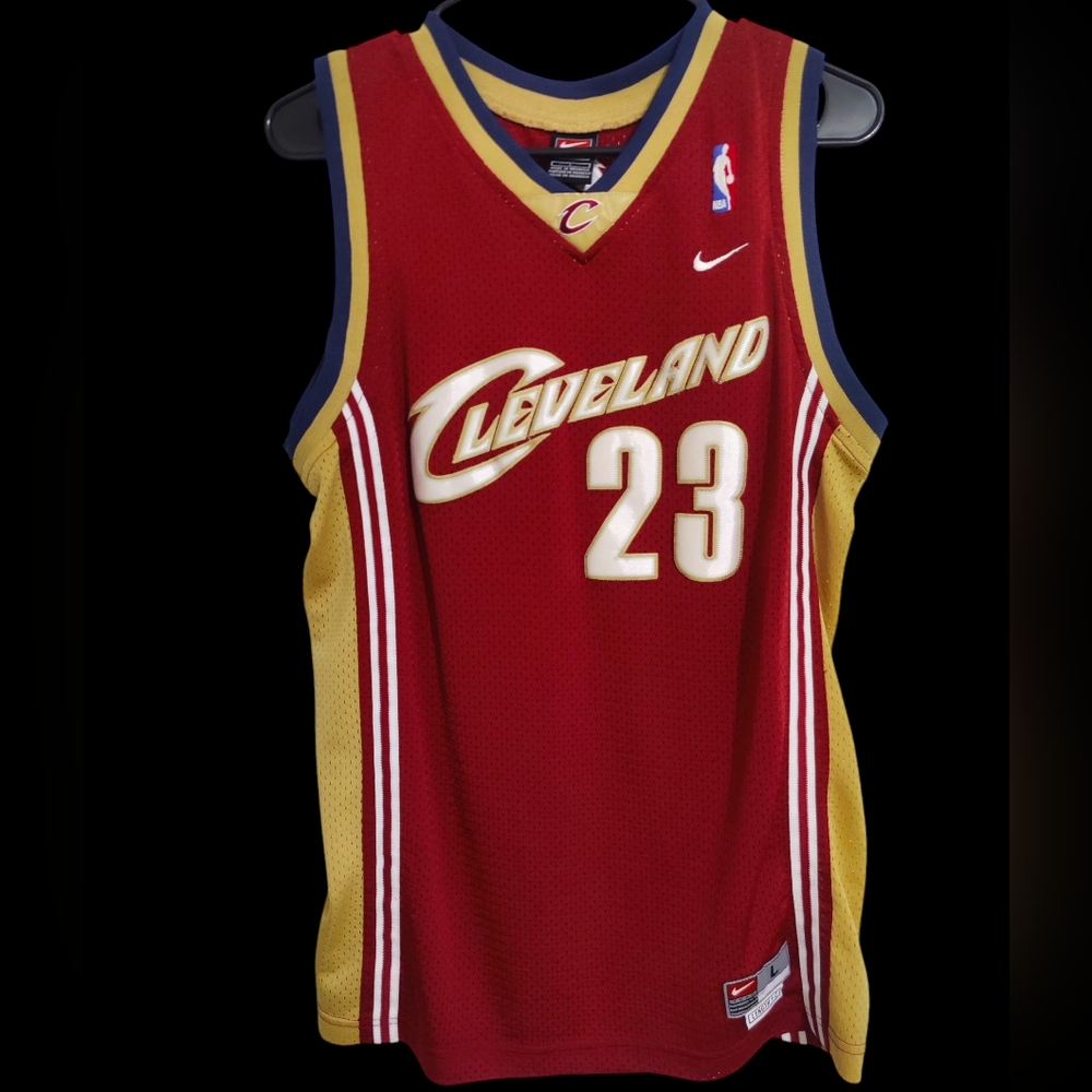 Nike NBA Lebron James #23 Maroon&Gold Cleveland Cavaliers Jersey Size Medium
